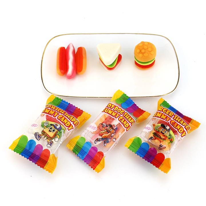 Mixing Western Style Party fast food Fudge Hot dogs, sandwiches, burger shapes Fruit Flavor Gummy candy CH-J734
