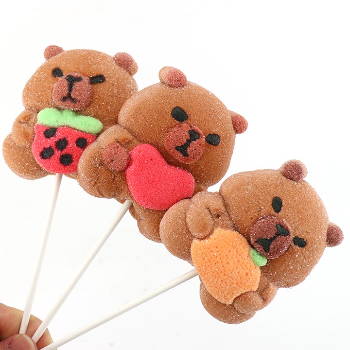 40g Big Capybara shaped marshmallow lollipop candy CH-M220
