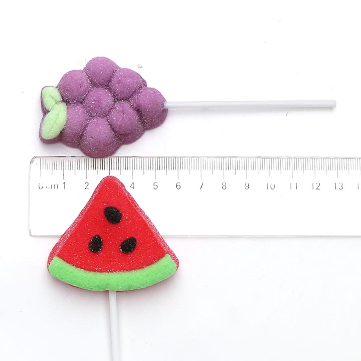 12g Cartoon 3D fruits shaped marshmallow lollipop CH-M221