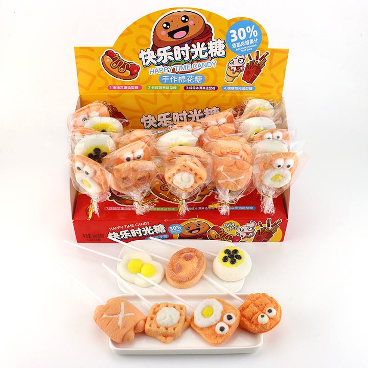Cartoon 12g Breakfast shape marshmallow lollipop CH-M224