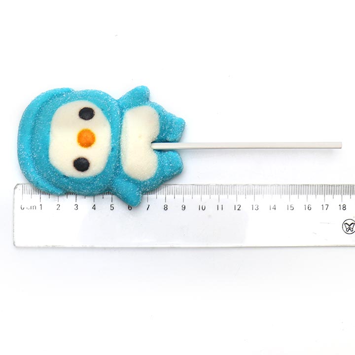 Cartoon 40g White bear & Blue Penguin shaped marshmallow lollipop CH-M225