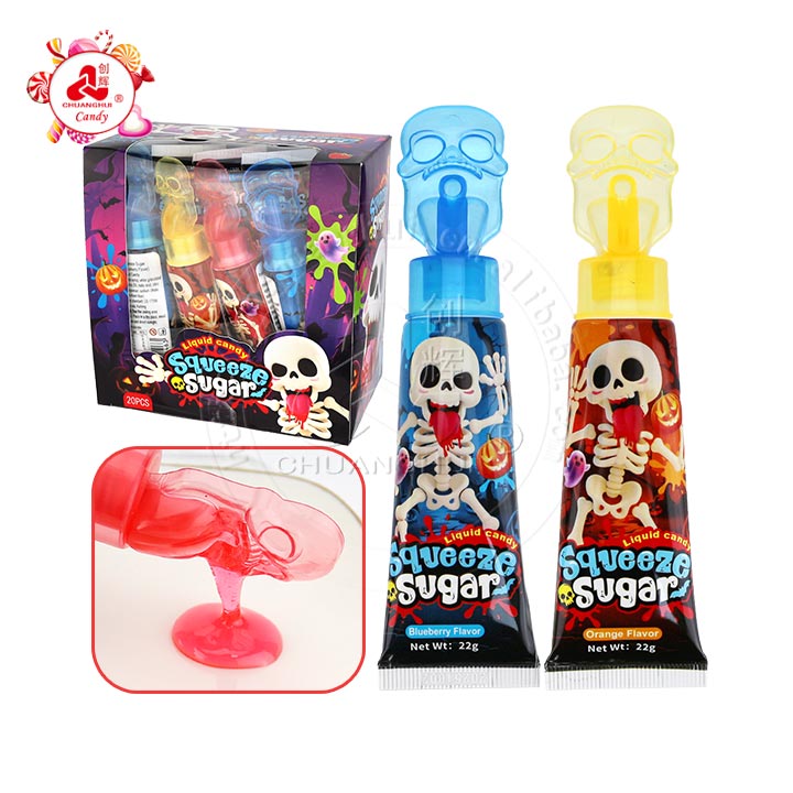 Halloween Candy Skull Toothpaste Syrup Jam Squeeze Sugar Sauce Liquid Candy CH-N772
