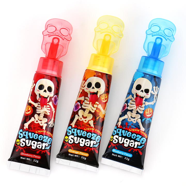 Halloween Candy Skull Toothpaste Syrup Jam Squeeze Sugar Sauce Liquid Candy CH-N772