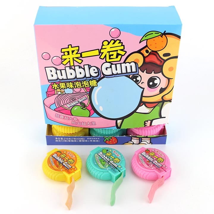 Mixed Fruit Flavors 7g Chewing Bubble Gum Roll Candy CH-E353