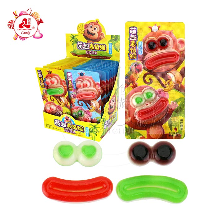 Double Monkey gummy eyeballs & lip shape jelly gummy candy CH-J736