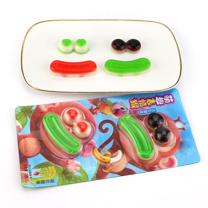 Double Monkey gummy eyeballs & lip shape jelly gummy candy CH-J736