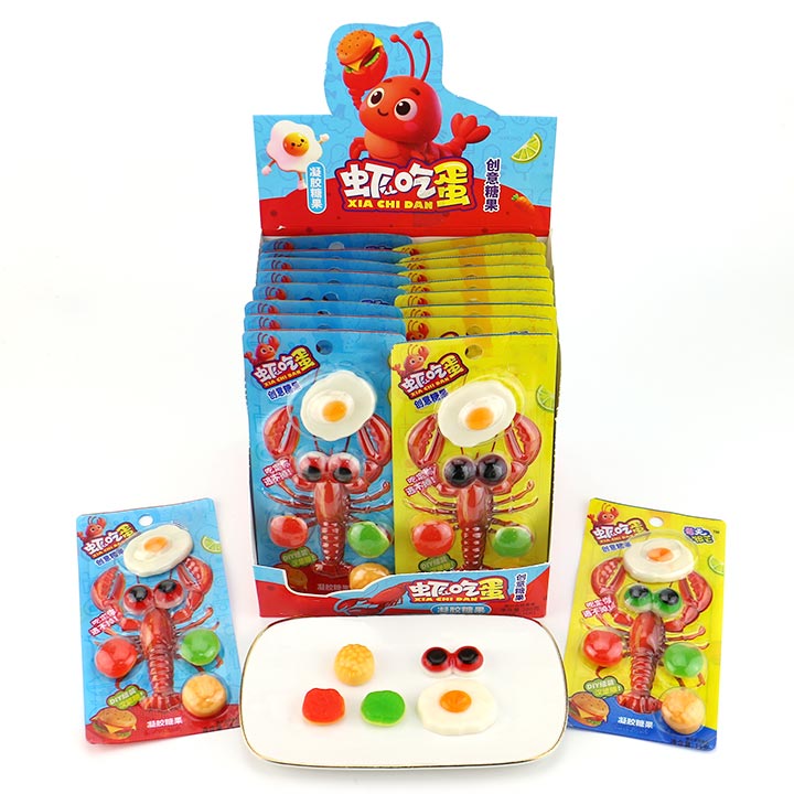 Mini lobster gummy egg burger, eye shaped, fried egg shaped chewy gummy candy CH-J737
