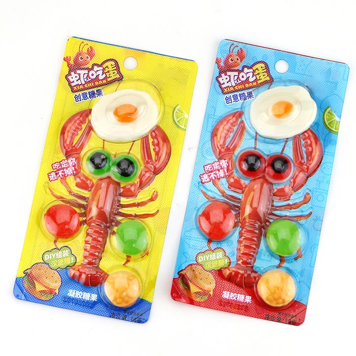 Mini lobster gummy egg burger, eye shaped, fried egg shaped chewy gummy candy CH-J737