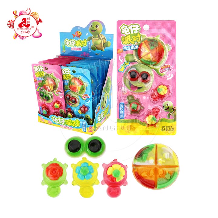 Triple turtle gummy candy Eye, Pizza shaped jelly candy CH-J738