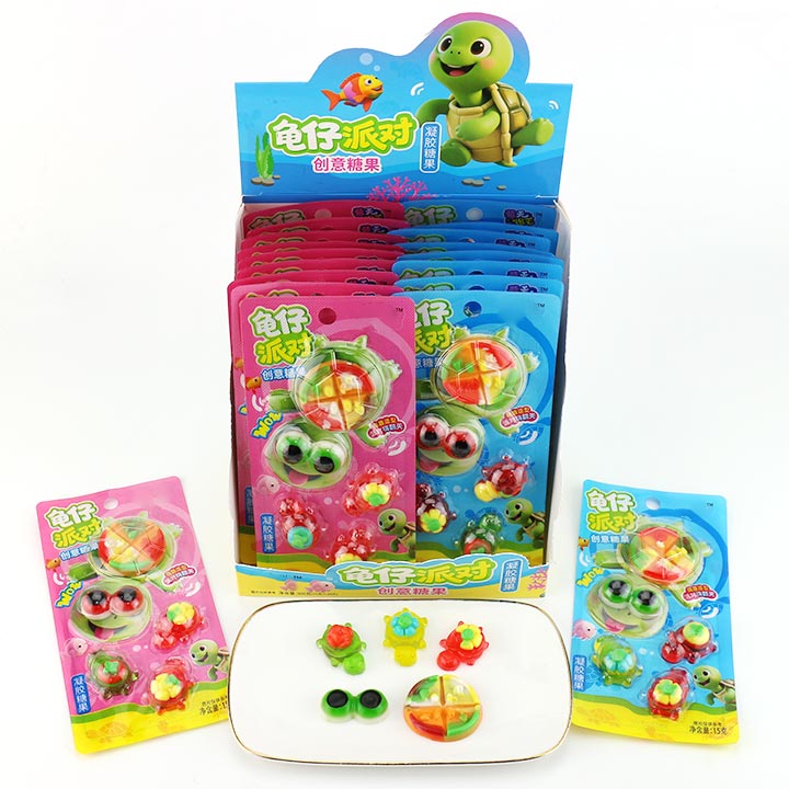 Triple turtle gummy candy Eye, Pizza shaped jelly candy CH-J738