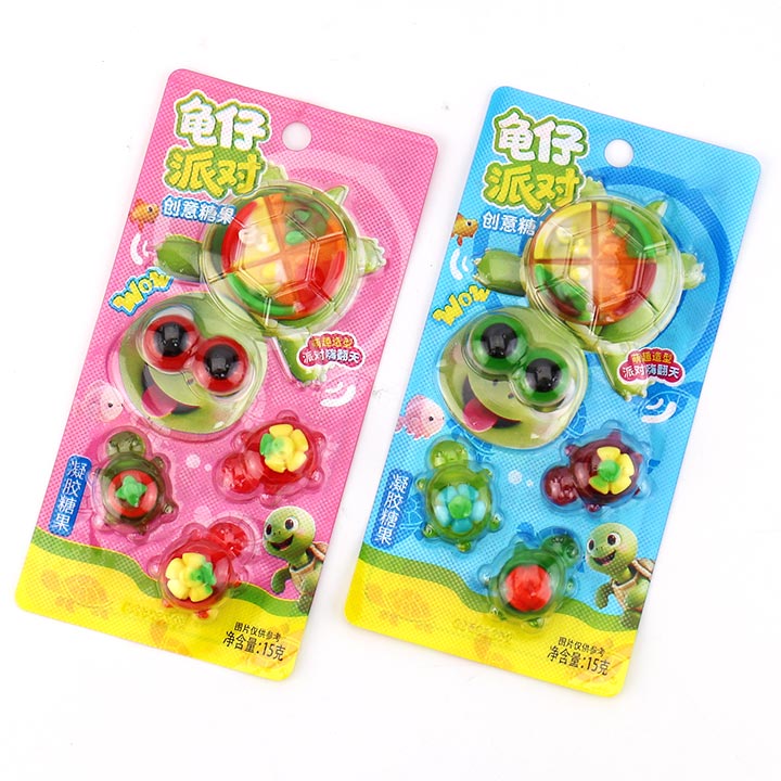 Triple turtle gummy candy Eye, Pizza shaped jelly candy CH-J738