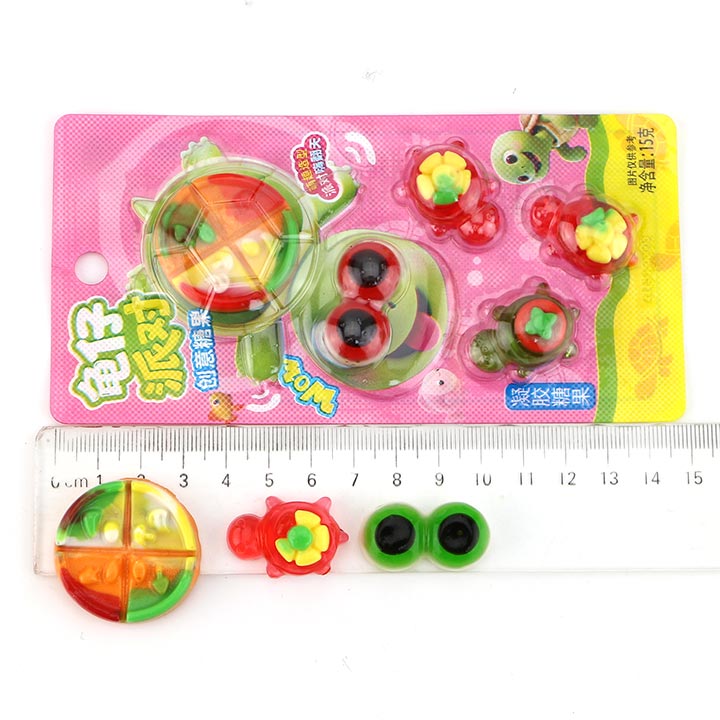 Triple turtle gummy candy Eye, Pizza shaped jelly candy CH-J738