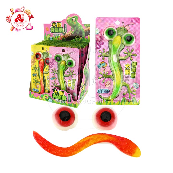 Big Eye lizard gummy eyeballs, small snake shaped chewy gummy candy CH-J739