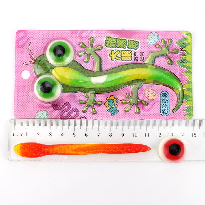 Big Eye lizard gummy eyeballs, small snake shaped chewy gummy candy CH-J739