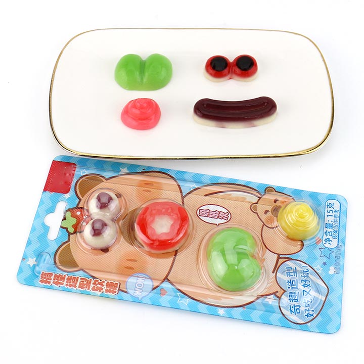 Capybala gummy eye, lips, butt and poop shaped soft gummy candy CH-J740