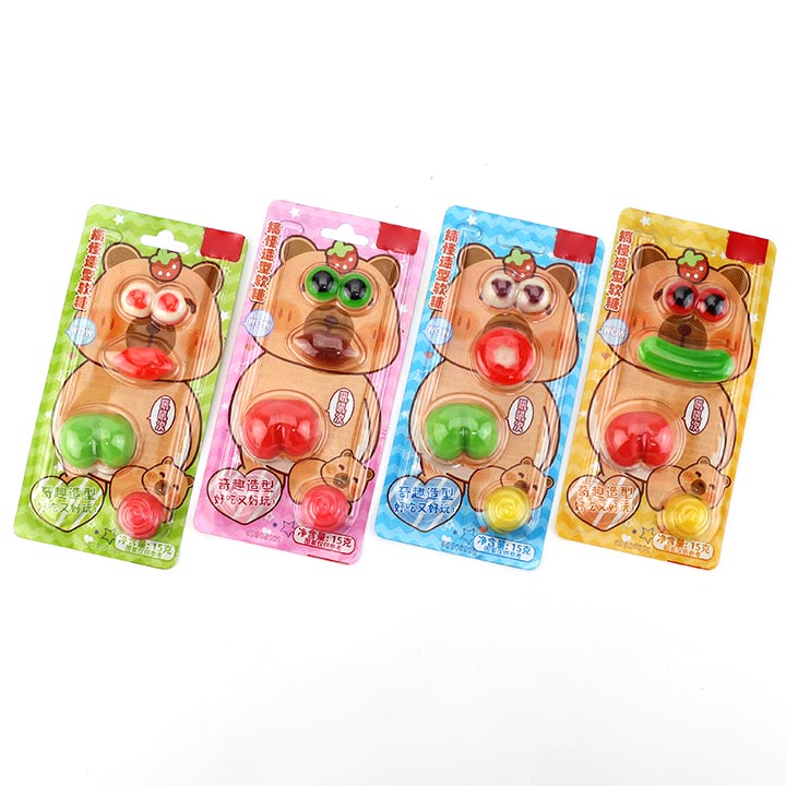 Capybala gummy eye, lips, butt and poop shaped soft gummy candy CH-J740