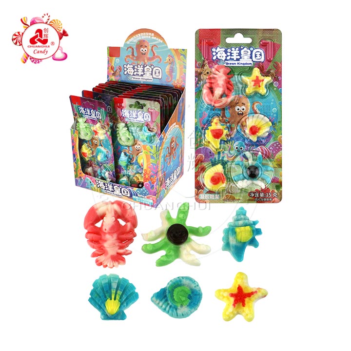Marine Kingdom Ocean animals gummy lobster, octopus, conch, shell, starfish shaped chewable soft candy CH-J741