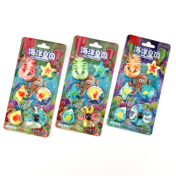 Marine Kingdom Ocean animals gummy lobster, octopus, conch, shell, starfish shaped chewable soft candy CH-J741
