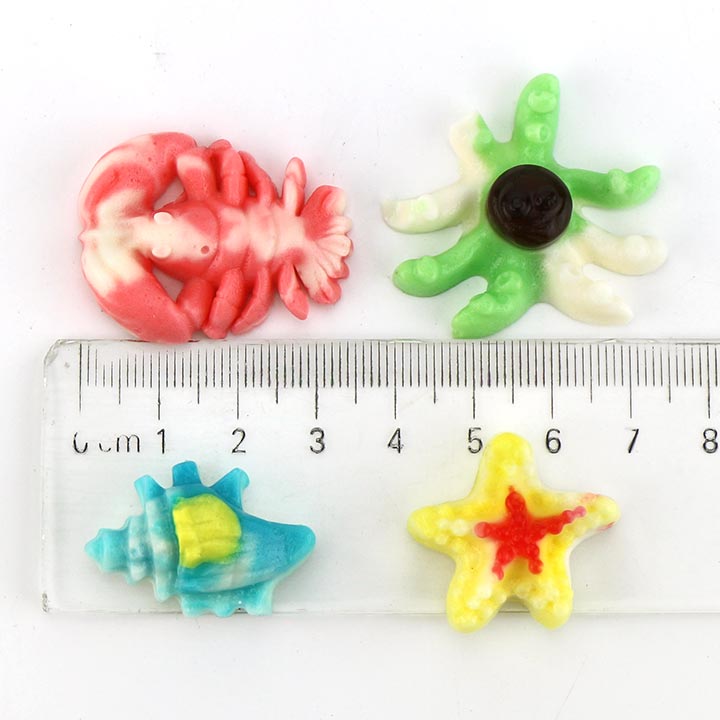 Marine Kingdom Ocean animals gummy lobster, octopus, conch, shell, starfish shaped chewable soft candy CH-J741