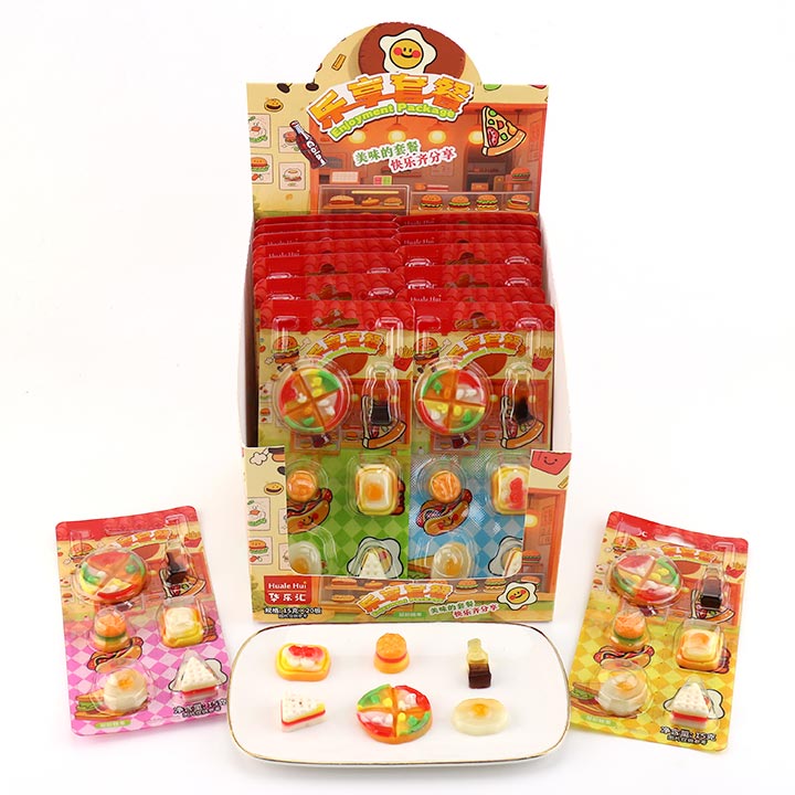 Western Style Fast Food gummy burger, fried egg, sandwich, cola, pizza shaped chewable soft candy CH-J742