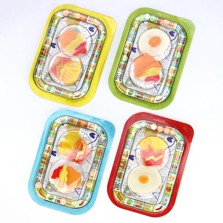 Funny game console gummy ice cream, fried eggs, french fries shaped chewy gummy candy with pressed tablet candy CH-J744