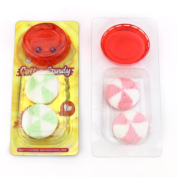 2-in-1 fruit flavored round marshmallow cotton candy with jam CH-M226