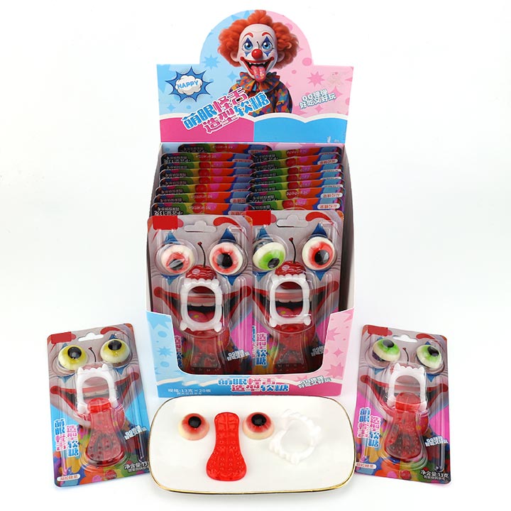 Funny Joker Gummies Eyeball and Tongue Shapes Jelly Gummy Candy with Devil's Teeth Toy CH-T1428