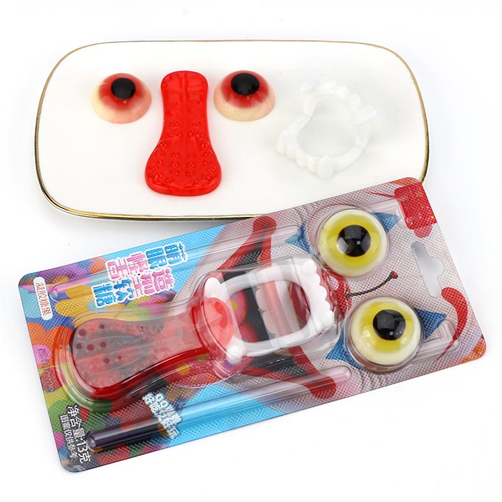 Funny Joker Gummies Eyeball and Tongue Shapes Jelly Gummy Candy with Devil's Teeth Toy CH-T1428