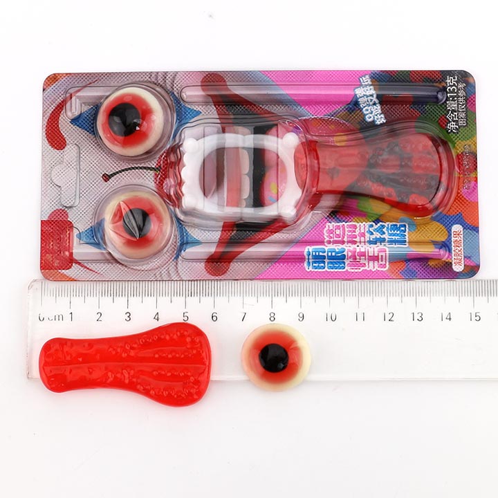 Funny Joker Gummies Eyeball and Tongue Shapes Jelly Gummy Candy with Devil's Teeth Toy CH-T1428