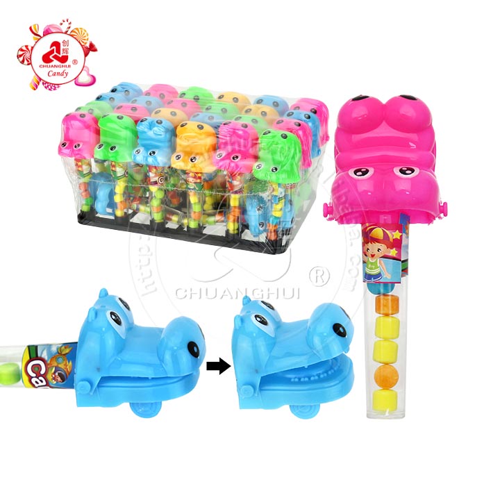 Cartoon Sliding crocodile head shape handcart toy candy CH-T1432