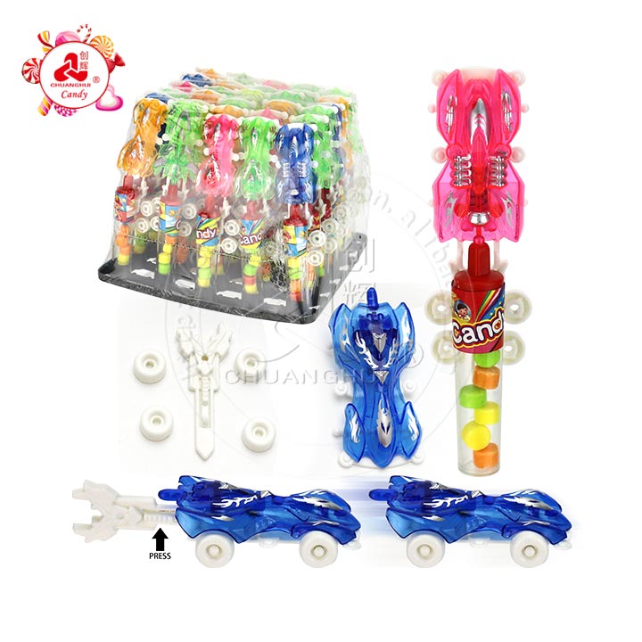 DIY Assembled Shooting Racing Car Shape catapult Toy Candy CH-T1434