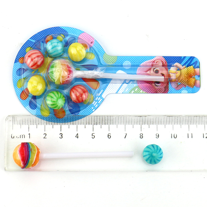 2 in 1 Mini Watermelon bubble gum with rainbow lollipop candy CH-E354
