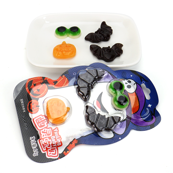 Halloween Ghost Gummy cartoon bat, pumpkin head, eye ball shaped jelly gummy candy CH-J745