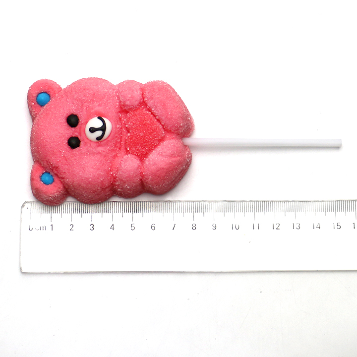 35g Cartoon Care Bear shaped big marshmallow lollipop CH-M229