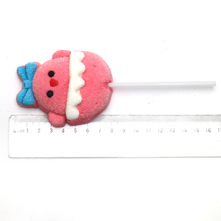 35g Cartoon Chicken shape big marshmallow lollipop CH-M230