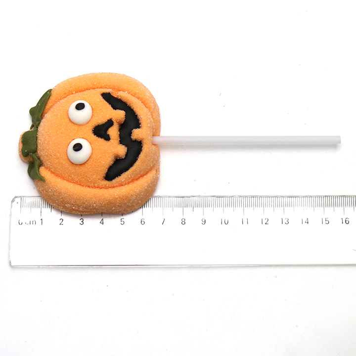 Halloween Candy 35g pumpkin shaped big marshmallow lollipop CH-M231