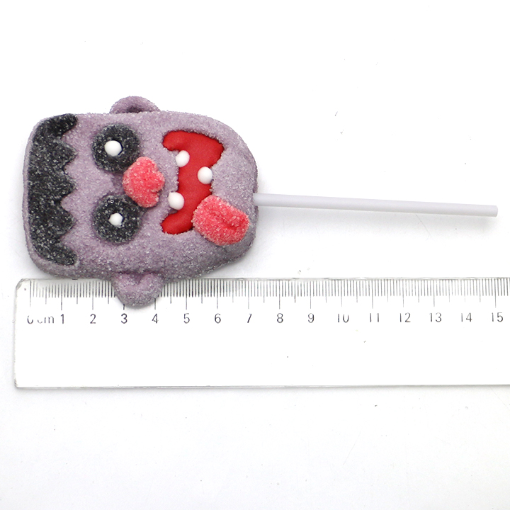 Halloween candy 35g Cartoon Zombie head shape big marshmallow lollipop CH-M233