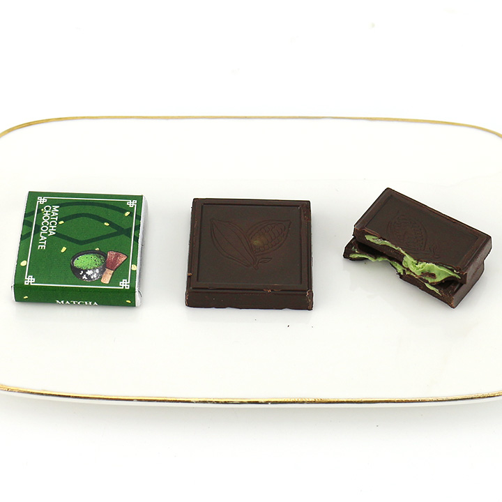 High quality Thin block Dubai chocolate with matcha flavored jam filling CH-BC170-1