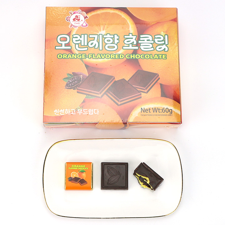 High quality Thin block Dubai chocolate with orange flavor jam filling CH-BC170-2