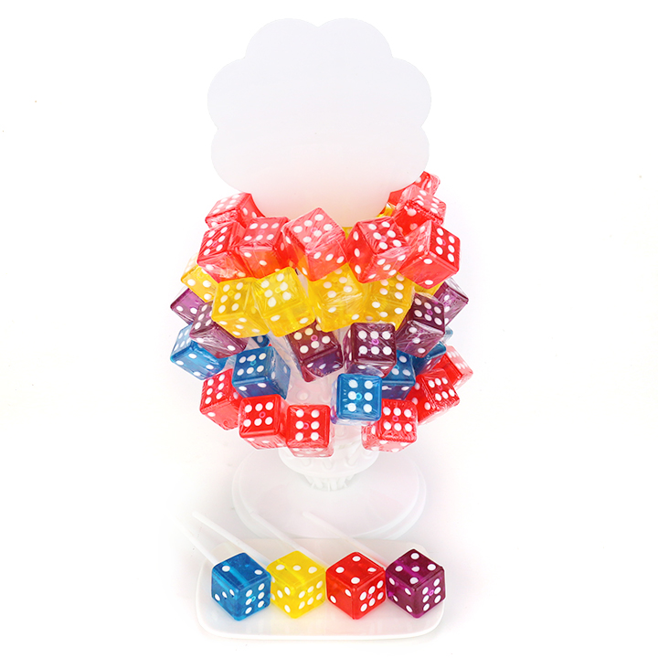 28g Dice Cubic Hard Lollipop Candy in Tree shelf stand CH-BP152
