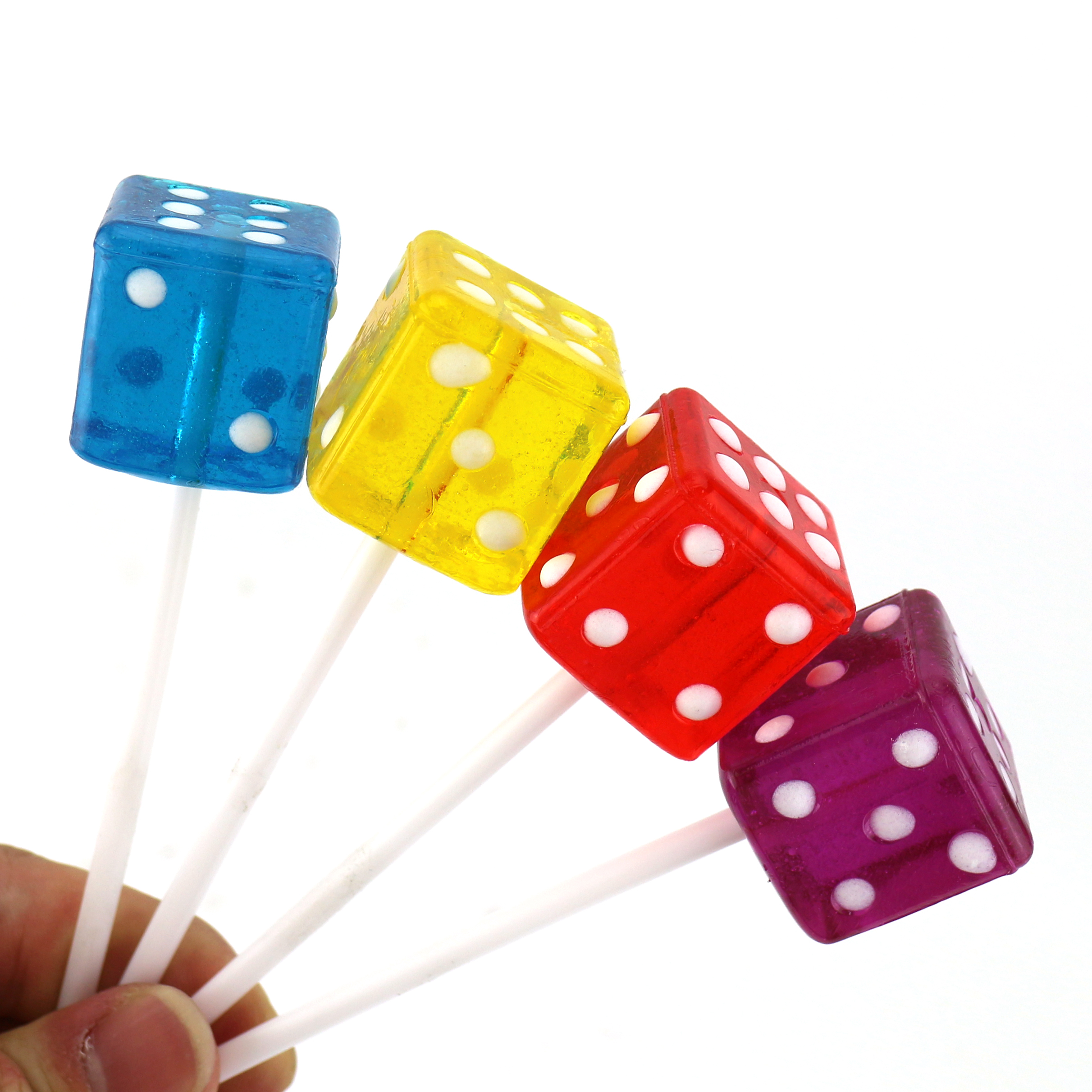28g Dice Shaped Cubic Hard Lollipop Candy in display box CH-BP153