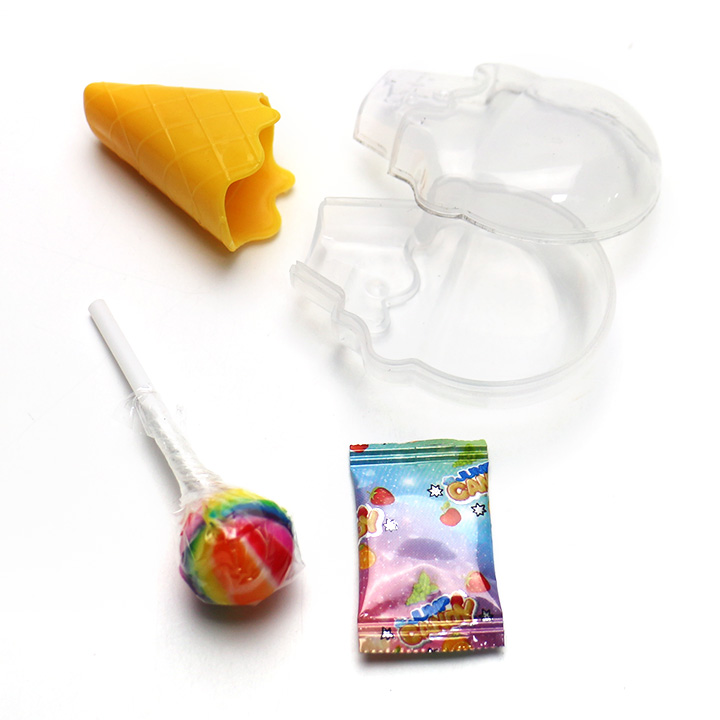 Colorful Ice Cream Rainbow lollipops with popping rock candy in ice cream shaped boxes CH-BP155