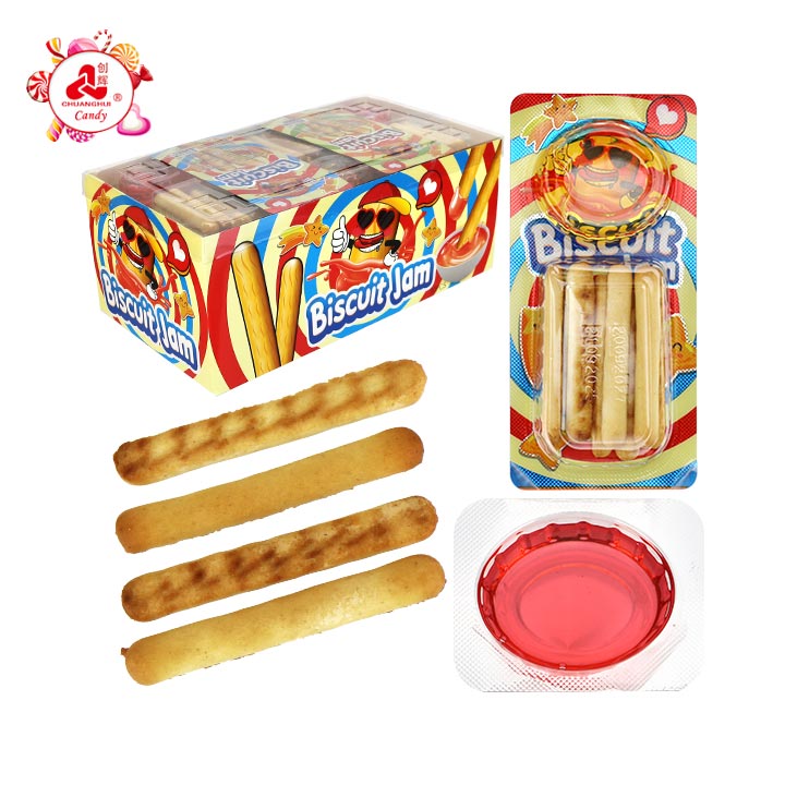 Dip sauce cookies delicious finger biscuit with fruit jam liquid candy CH-D152