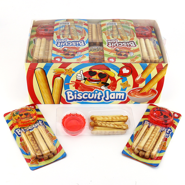 Dip sauce cookies delicious finger biscuit with fruit jam liquid candy CH-D152