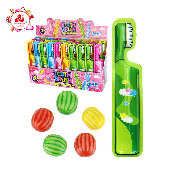 Colorful Toothbrush watermelon bubble gum balls CH-E360