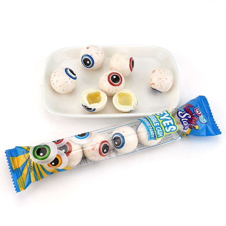 Halloween candy Eyeball shaped bubble gum eyes ball with jam filling CH-E361