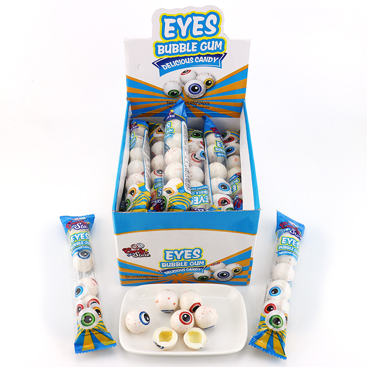 Halloween candy Eyeball shaped bubble gum eyes ball with jam filling CH-E361