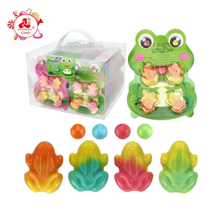 Cartoon two colors Frog gummy jelly candy with mini candy CH-J748