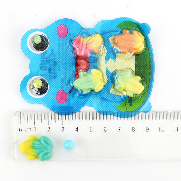 Cartoon two colors Frog gummy jelly candy with mini candy CH-J748