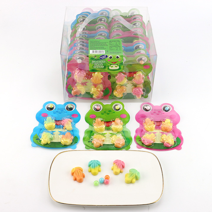 Cartoon two colors Frog gummy jelly candy with mini candy CH-J748